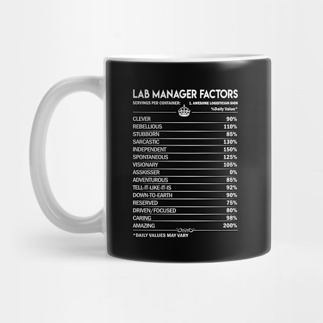 Lab Manager T Shirt - Lab Manager Factors Daily Gift Item Tee by Jolly358